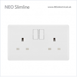 BRITISH GENERAL - BG Neo Slimline 13A 插座帶開關 Socket & Switched 單極 2位 PCWH22 白-香港代理 BRITISH GENERAL - BG Neo Slimline 13A 插座帶開關 Socket & Switched 單極 2位 PCWH22 白-香港代理