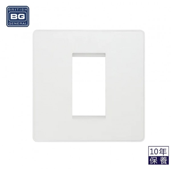 BG - British General Evolve PCDCLEMS1W Square Euro Module Front Plate 1 Module Pearlescent White