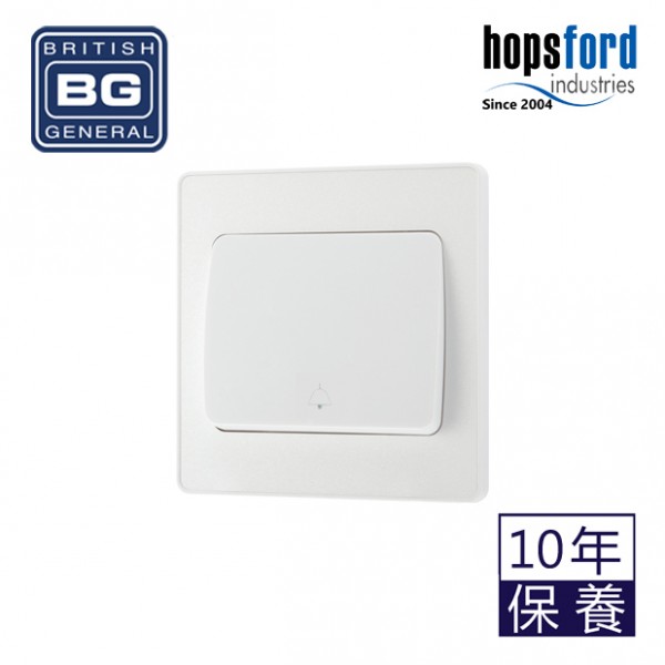 BG - British General Evolve PCDCL14WW 10A Wide Rocker Switch Press Bell Pearlescent White