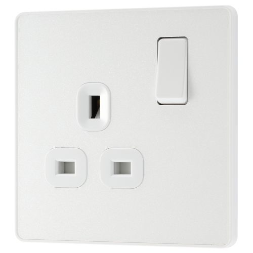 BG - British General Evolve PCDCL21W IP20 13A Socket with Switched 1G Pearlescent White