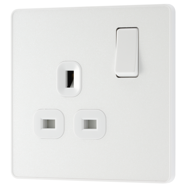 BG - British General Evolve PCDCL21W IP20 13A Socket with Switched 1G Pearlescent White