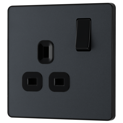 BG - British General Evolve PCDMG21B IP20 13A Socket with Switched 1G Matt Grey
