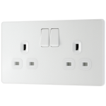 BG - British General Evolve PCDCL22W IP20 13A Socket with Switched 2G Pearlescent White