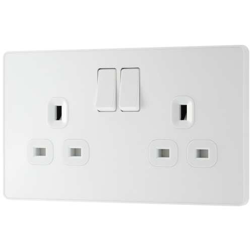 BG - British General Evolve PCDCL22W IP20 13A Socket with Switched 2G Pearlescent White