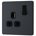 BG - British General Evolve PCDMG22B IP20 13A Socket with Switched 2G Matt Grey
