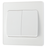 BG - British General Evolve PCDCL42WW IP20 20A 16AX Wide Rocker Light Switch 2G 2 Way Pearlescent White