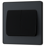 BG - British General Evolve PCDMG42WB IP20 20A 16AX Wide Rocker Light Switch 2G 2 Way Matt Grey
