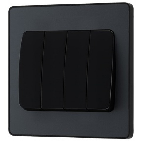 BG - British General Evolve PCDMG44WB IP20 20A 16AX Wide Rocker Light Switch 4G 2 Way Matt Grey