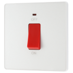BG - British General Evolve PCDCL74W IP20 45A Double Pole Switch/ Power Indicator Pearlescent White