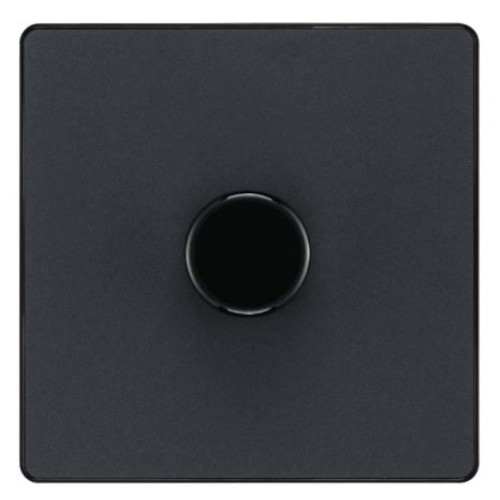 BG - British General Evolve PCDMG81B Single Trailing Edge Dimmer Switch 2 Way Puss On/ Off 1G Matt Grey
