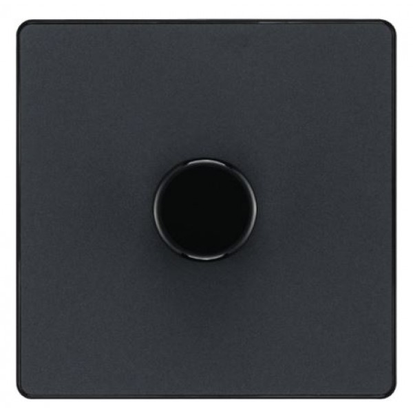BG - British General Evolve PCDMG81B Single Trailing Edge Dimmer Switch 2 Way Puss On/ Off 1G Matt Grey