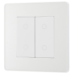 BG - British General Evolve PCDCLTDM2W Touch Dimmer 2Gang Pearlescent White