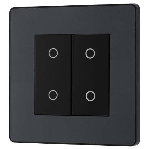 BG - British General Evolve PCDMGTDM2B Touch Dimmer 2Gang Matt Grey