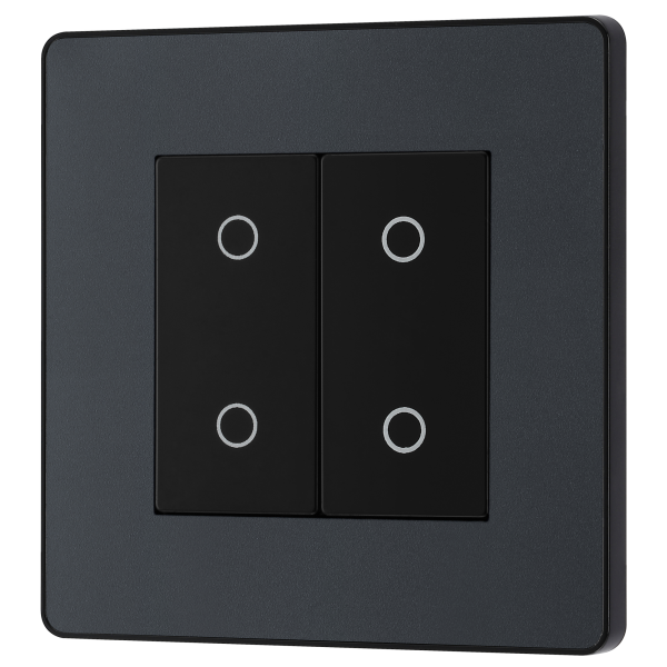 BG - British General Evolve PCDMGTDM2B Touch Dimmer 2Gang Matt Grey