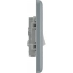 BG - British General Metal Clad MC512 IP20 20A 16AX Switch 1G 2 Way Silver Gray/ Metallic