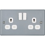 BG - British General Metal Clad MC522 IP20 13A Socket with Switch 2G 