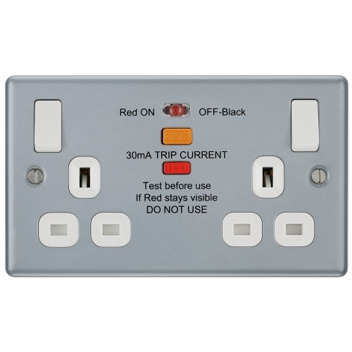 BG - British General Metal Clad MC522RCD 13A RCD Protected Socket  2G 