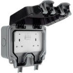 BG UV stable IP66 13A Double Switch / Socket / Neon WP22 Storm Weatherproof