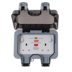 BG UV stable IP66 13A RCD Double Switch / Socket / Neon WP22RCD Storm Weatherproof