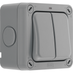 BG WP42 IP66 20AX Wide Rocker Double Switch/ 2 Way/ Neon Storm Weatherproof (2way / 1way Applicable)