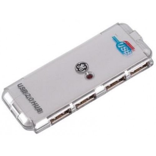 GE GE68751 High Speed USB 2.0 Port Hub (4-Port Hub for PC)