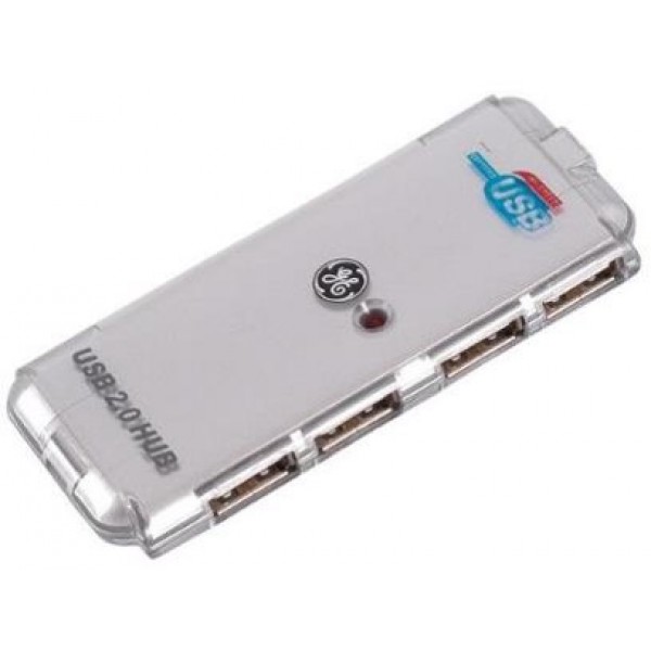 GE GE68751 High Speed USB 2.0 Port Hub (4-Port Hub for PC)