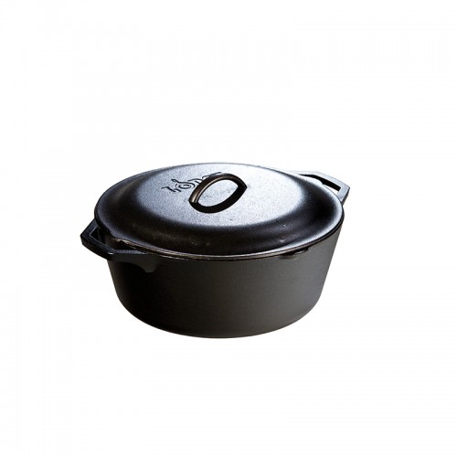 LODGE - Seasoned Cast Iron Double Dutch Oven 5QT/10" L10DOL3
