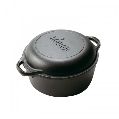 LODGE - Seasoned Cast Iron Double Dutch Oven 5QT/10" L8DD3