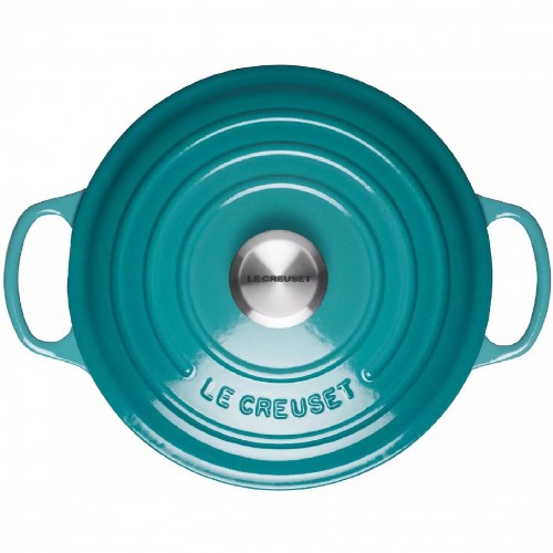 LE CREUSET - 24cm Round Casserole 4.2L Bleu Caraibes 21177241702430