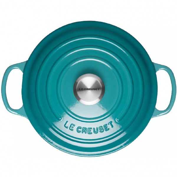 LE CREUSET - 24cm Round Casserole 4.2L Bleu Caraibes 21177241702430 LE CREUSET - 24cm Round Casserole 4.2L Bleu Caraibes 21177241702430