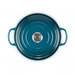 LE CREUSET - 24cm Round Casserole 4.2L Deep Teal 21177246422430 LE CREUSET - 24cm Round Casserole 4.2L Deep Teal 21177246422430