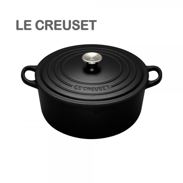 LE CREUSET - 26cm Round Casserole 5.3L Noir Mat 21177260000430 LE CREUSET - 26cm Round Casserole 5.3L Noir Mat 21177260000430