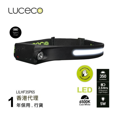 LUCeCO-350+150LM 5W Head torch PIR Rechargeable usb-C rechargeable LILHF35P65