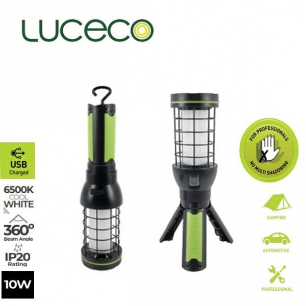 LUCeCO 10W 360° LED Multi-functional Rechargable Work Light Environmental Protection LILTP60S65
