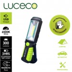 LUCECO - 3W LED USB Rechargeable Tilt Torch Power Bank Multiposition/ Inspection Work Lights/ Spotlight/ Tube Hook/ Magnetic Iron LILT30T65