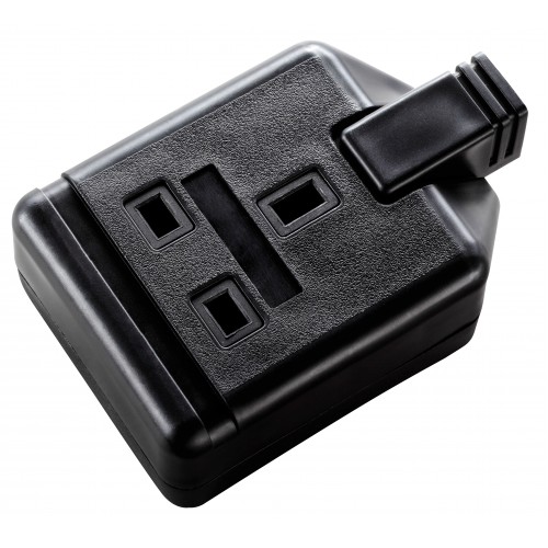Masterplug ELS13B 1 socket 13A Trailing Extension Socket Black Heavy Duty Single PERMAPLUG
