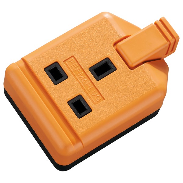 Masterplug ELS13O 1 socket 13A Trailing Extension Socket Orange Heavy Duty Single PERMAPLUG