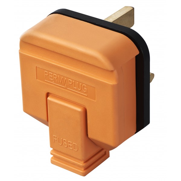 Masterplug HDPT13O Rewireable Heavy Duty Plug 13A Fused Orange PermaPlug 
