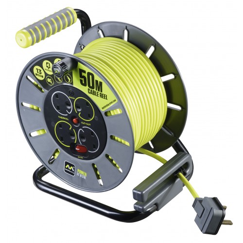 Masterplug PRO-XT OLU50134SL 50M Open Reel 4X 13A