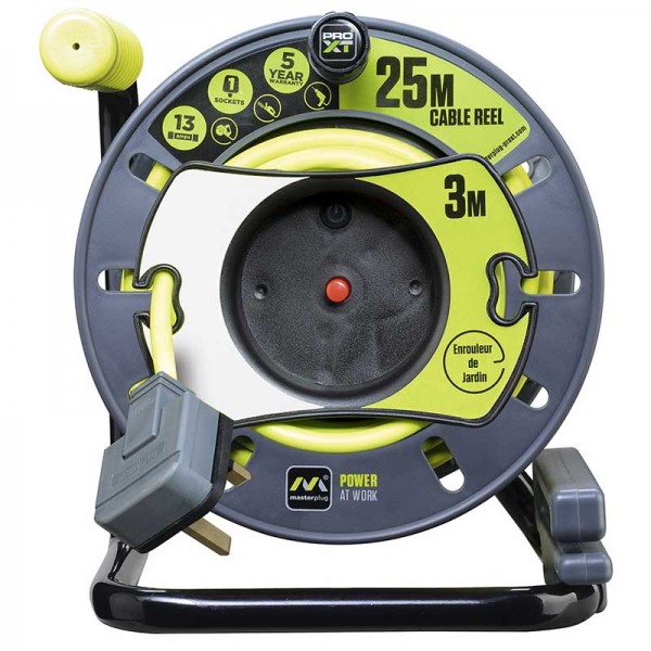 Masterplug PRO-XT OMU2513FL3IP 25+3M Reverse Open Reel with IP54 socket Masterplug PRO-XT OMU2513FL3IP 25+3M Reverse Open Reel with IP54 socket