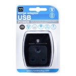 Masterplug SRGAUSBPB2 High gloss USB Adaptor Black (2 x USB 2.1A + 1X13A Socket)