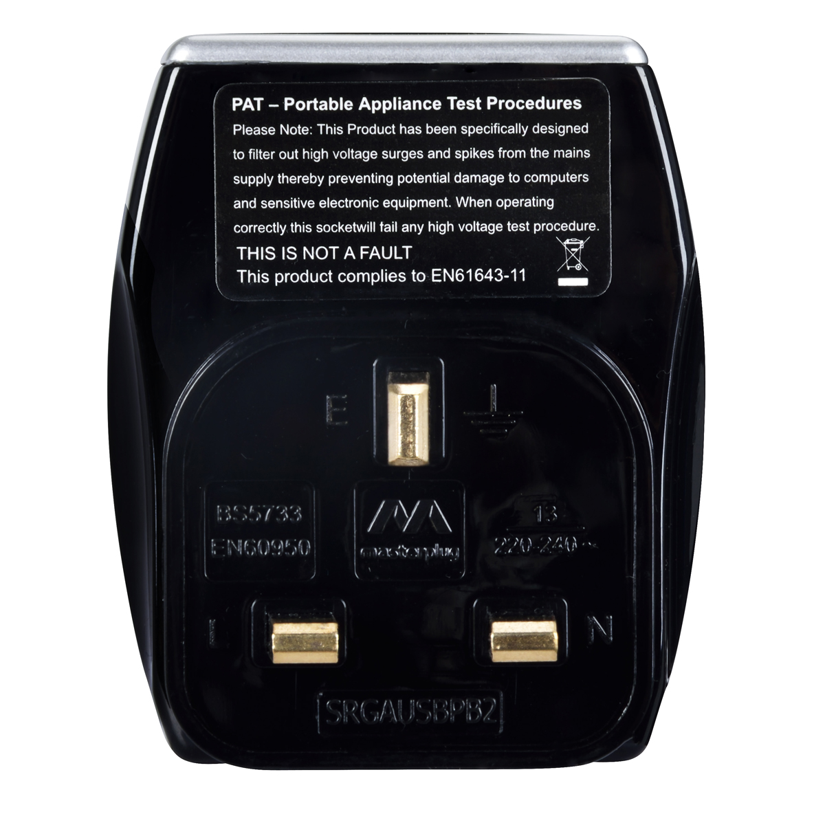 Masterplug SRGAUSBPB2 High gloss 2XUSB + 1x13A Adaptor
