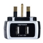 Masterplug SRGAUSBPB2 High gloss USB Adaptor Black (2 x USB 2.1A + 1X13A Socket)