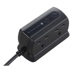 Masterplug SRGD42MB Surge Compact 4 Socket 2m Extension Lead 13A Matt Black 