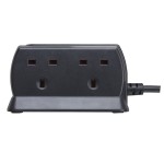 Masterplug SRGD42MB Surge Compact 4 Socket 2m Extension Lead 13A Matt Black 