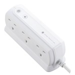 Masterplug SRGD62MW Surge Compact 6 Socket 2m Extension Lead 13A Matt White 