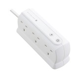 Masterplug SRGD62MW Surge Compact 6 Socket 2m Extension Lead 13A Matt White 