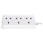 Masterplug SRGD62MW Surge Compact 6 Socket 2m Extension Lead 13A Matt White 