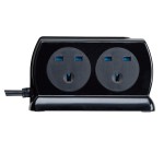 Masterplug SRGDSU42PB Surge Compact 2 USB X3.1A with 4 x13A 2M extension lead High gloss Black   