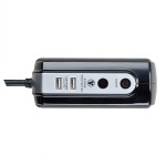 Masterplug SRGDSU42PB Surge Compact 2 USB X3.1A with 4 x13A 2M extension lead High gloss Black   